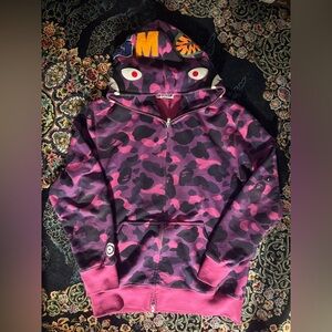 A Bathing Ape Purple Shark Hoodie